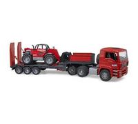 Bruder 02774 Camion MAN TGA con rimorchio a pianale ribassato e caricatore 1:16