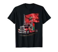 Camionista di camion semi della bandiera del Marocco Maglietta