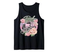 Camionista Girl - rosa e rose - ideale per donne autista - vintage Canotta
