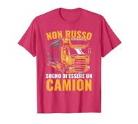 Camionista Non Russo Sogno di Essere Un Camion Trucker Maglietta, Uomo, Rosso mélange, S