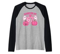 Camiseta Haunted by 67 Six Seven 6 7 Meme Gen We Wear Pink Maglia con Maniche Raglan