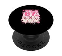 Camiseta Haunted by 67 Six Seven 6 7 Meme Gen We Wear Pink PopSockets PopGrip Adesivo