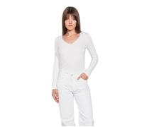 Camiseta interior básica mujer , manga larga, encaje y escote en V 224405