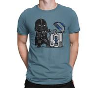 Camisetas La Colmena 209 - Parodia Robotic Trash Can (Donnie), Blu (Stone Blue), M
