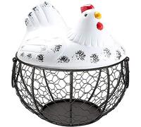 camister Cesto per uova, cesto porta uova, organizer in battuto per ristorante, decorazione gallina da cucina ()