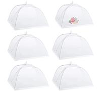 Camkey Confezione da 6 coperture a cupola in rete per alimenti e piante, riutilizzabili, 43,2 cm, grandi tende pop-up, pieghevoli, protezione contro mosche e insetti, per uso esterno e domestico