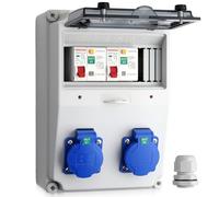 CAMMAY Quadro Elettrico Distributore IP66,230V,Sistema Completo LS/FI,con Multiple Prese Schuko e CEE,Cablaggio a Crimpare Professionale,Quadro Elettrico Esterno da Parete,per Giardini,170*130*250mm