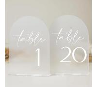 Cammeciso Cartellini per i Numeri dei tavoli dei ristoranti,Cartello ad Arco in Acrilico Satinato,Numeri del Tavolo Nuziale con Arco a Specchio Dorato,per Matrimoni Banchetti e Ricevimenti