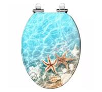 Cammeciso Sedile del Water in Resina,Sedile WC in Resina,Resina Trasparente Sedile WC,Tavoletta WC Colorata,Rallenta Il Sedile del Water,Sedile WC con Chiusura Ammortizzata,Facile da Pulire.