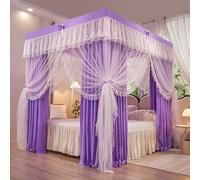 Cammeciso Tende A Baldacchino per Letto A Quattro Angoli,Principessa Letto A Baldacchino Ad Angolo,Blocca La Luce E Traspirante,Adatto A Bambine,Adolescenti E Bambino