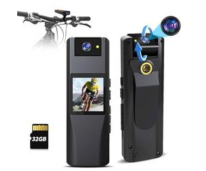 CAMMHD A2-32G Mini Body Cam 1440P Registrazione HD con audio e video, Durata della batteria 7 ore Camma indossabile per corpo della bodycam polizia per esterni, casa, sicurezza, documenti di lavoro