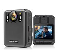 CAMMHD W8-128GB 4K Anti Shake Body Cam 2 batterie 4000mAh con 10 ore di registrazione video, crittografia dati Ultra HD Night Vision Bodycam con dock di ricarica per polizia/sicurezza/escursionismo