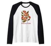 Cammina per Fede Gesù Cristo Fede Cristianesimo Maglia con Maniche Raglan
