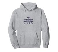 Cammina per porre fine al Supporto per Eventi di beneficenza per la consapevolezza dell'Alzheimer Felpa con Cappuccio, Unisex per Adulti, Grigio Melange, M