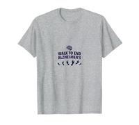 Cammina per porre fine al Supporto per Eventi di beneficenza per la consapevolezza dell'Alzheimer Maglietta, Uomo, Grigio Melange, 4XL