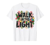 Camminare nella Luce Natale Fede Vacanze Tipografia Maglietta