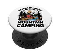 Camminare nella natura è la mia terapia Campeggio in montagna PopSockets PopGrip Adesivo