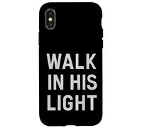 Camminare nella sua luce. cristiano vintage, citazione. Custodia per iPhone X/XS