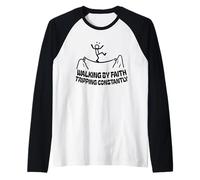 camminare per fede inciampare costantemente Cristiano Gesù Fede Maglia con Maniche Raglan