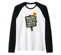 Camminare per fede inciampare costantemente nella Bibbia cristiana Maglia con Maniche Raglan