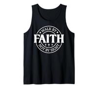 Camminare per Fede Non di Vista Dio Cristiano Uomini Donne Cristo Canotta