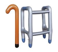 Camminatore gonfiabile e bastone da passeggio gonfiabile, 2 pezzi, supporto gonfiabile e bastone da passeggio, deambulatore gonfiabile per il vostro costume come nonna o nonno per carnevale cosplay