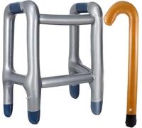 Camminatore gonfiabile e bastone da passeggio gonfiabile, costume di carnevale per il vostro costume come nonna o nonno per carnevale o come gag per compleanno per ogni festa di