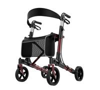 Camminatore pieghevole con sedile, camminatore per anziani con alluminio resistente, ruote grandi da 8" per tutti i terreni