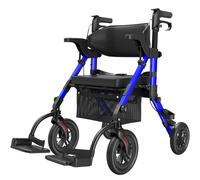 Camminatori rollator per anziani con sedile, combo sedia a rotelle Walker, sedia a rotelle da trasporto leggera pieghevole
