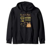 Cammino Via de la Plata 2026 Santiago di Compostela Felpa con Cappuccio