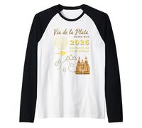 Cammino Via de la Plata 2026 Santiago di Compostela Maglia con Maniche Raglan
