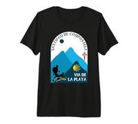 Cammino Via de la Plata Uomo e Cane Santiago Compostela 2026 Maglietta Premium