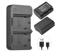 Camnoon Kit batteria e caricabatterie per fotocamera NP-FZ100 con caricabatteria a 2 slot + 2 batterie NP-FZ100 da 7,2 V 2300 mAh + cavo di ricarica USB sostitutivo per Sony Alpha