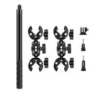 Camnoon PU495B Supporto per manubrio per motocicletta Supporto per morsetto per manubrio e kit di sostituzione per selfie stick da 59 pollici per GoPro Hero 12/11/10