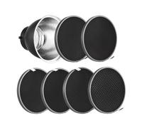 Camnoon Riflettore standard da 7 pollici + kit griglia a nido d'ape da 6 pezzi per fotografia Griglia paralume a nido d'ape da per attacco Bowens Accessorio per luce stroboscopica da studio