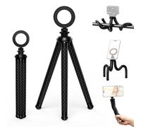 Camnoon TELESIN P3-FM-02 Treppiede magnetico flessibile per telefono Treppiede da tavolo per telefono Capacità di carico di 2 kg con vite di ricambio da 1/4 di pollice per Registrazione video