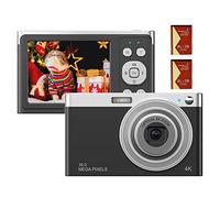 Camnoon Videocamera Digitale Portatile 4K con videocamera 50MP Schermo IPS Fotocamera per Bambini Rilevamento facciale Anti-Vibrazione Flash Integrato Regalo di Natale per Bambini Adolescenti