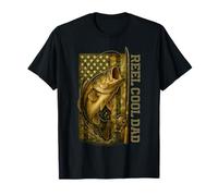 Camo Bandiera Americana Usa Orgoglioso Army Reel Cool Dad Fishing Maglietta