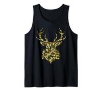 Camo Deer Head Corna Cacciatore Outdoorsman Fauna Selvatica Canotta
