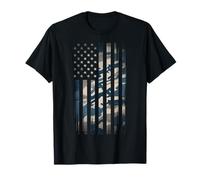 Camo Ocean American Flag Patriotic USA Military Camouflage Maglietta