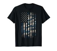 Camo Ocean American Flag Patriotic USA Military Camouflage Maglietta