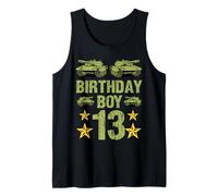 Camo Teen Birthday Boy Military 13th Party Boys Età 13 Canotta