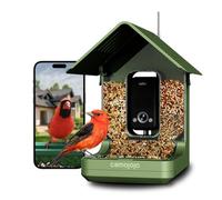 Camojojo Smart Bird Feeder con fotocamera, 32MP HD Auto Capture Bird & 4K Video, AI Identify Bird Breed, 5G/2.4GHz Dual WiFi, Live View, IP66 impermeabile, grande batteria 10000mAh,