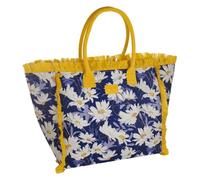 Camomilla Milano Borsa Mare Donna, Borsa Spiaggia, Collezione City, Misura M, Fantasia Margherita, Colore Blu