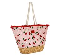 Camomilla Milano Borsa Mare Donna, Borsa Spiaggia, Misura L, Fantasia Ciliegia, Colore Rosso
