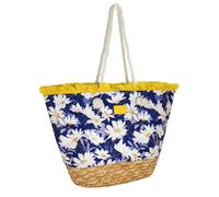 Camomilla Milano Borsa Mare Donna, Borsa Spiaggia, Misura L, Fantasia Margherita, Colore Blu