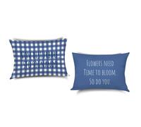 Camomilla Milano Home 2 federe Fiorellini Blu in raso di cotone