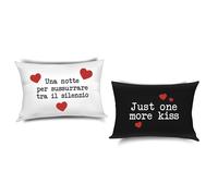 Camomilla Milano Home 2 federe Scritte D'amore in raso di cotone
