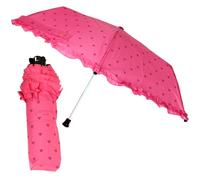 Camomilla Milano Mini Ombrello Pieghevole, Ombrellino con Rosa, Colore Rosa