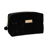 Camomilla Milano Necessaire Trucco Donna, Pochette Trucco, Collezione Tweed Couture, Misura L, Colore Nero